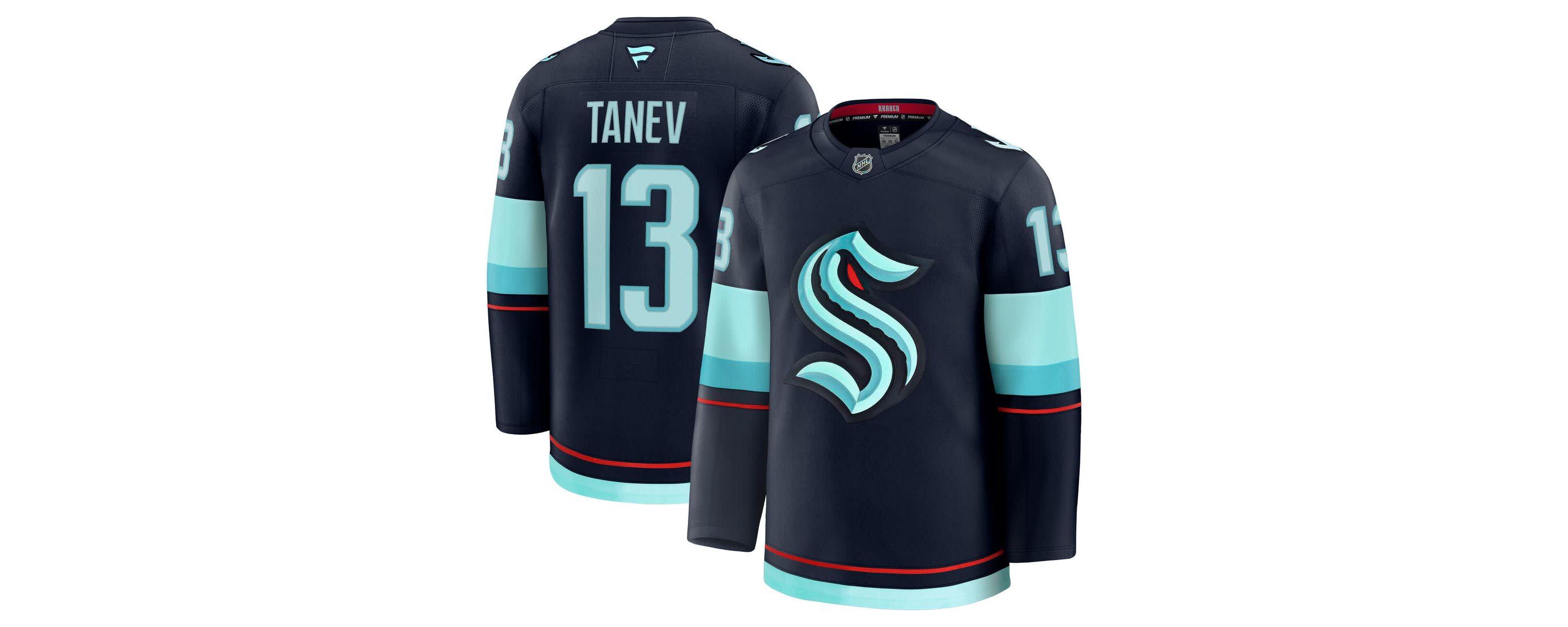 NHL Fanatics Brandon Tanev Deep Sea Seattle Kraken Home Premium Jersey