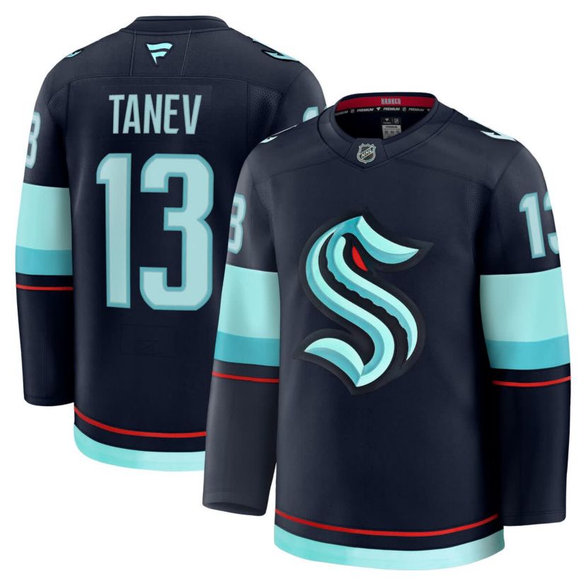 NHL Fanatics Brandon Tanev Deep Sea Seattle Kraken Home Premium Jersey