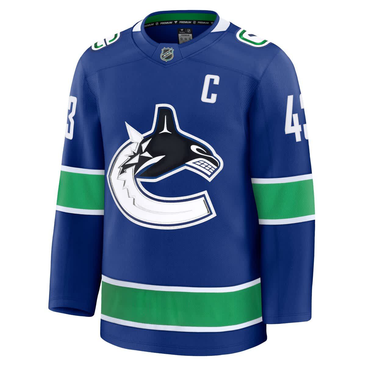 NHL Fanatics Quinn Hughes Vancouver Canucks Home Premium Jersey