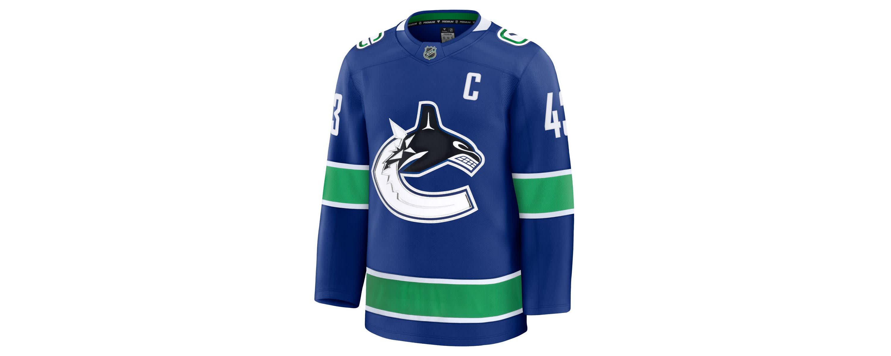 NHL Fanatics Quinn Hughes Vancouver Canucks Home Premium Jersey