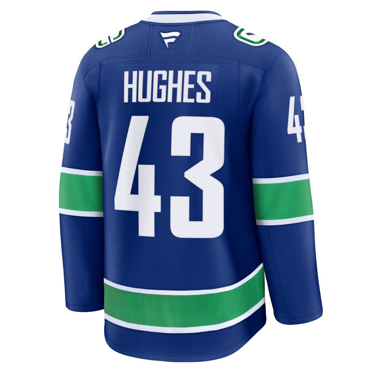 NHL Fanatics Quinn Hughes Vancouver Canucks Home Premium Jersey