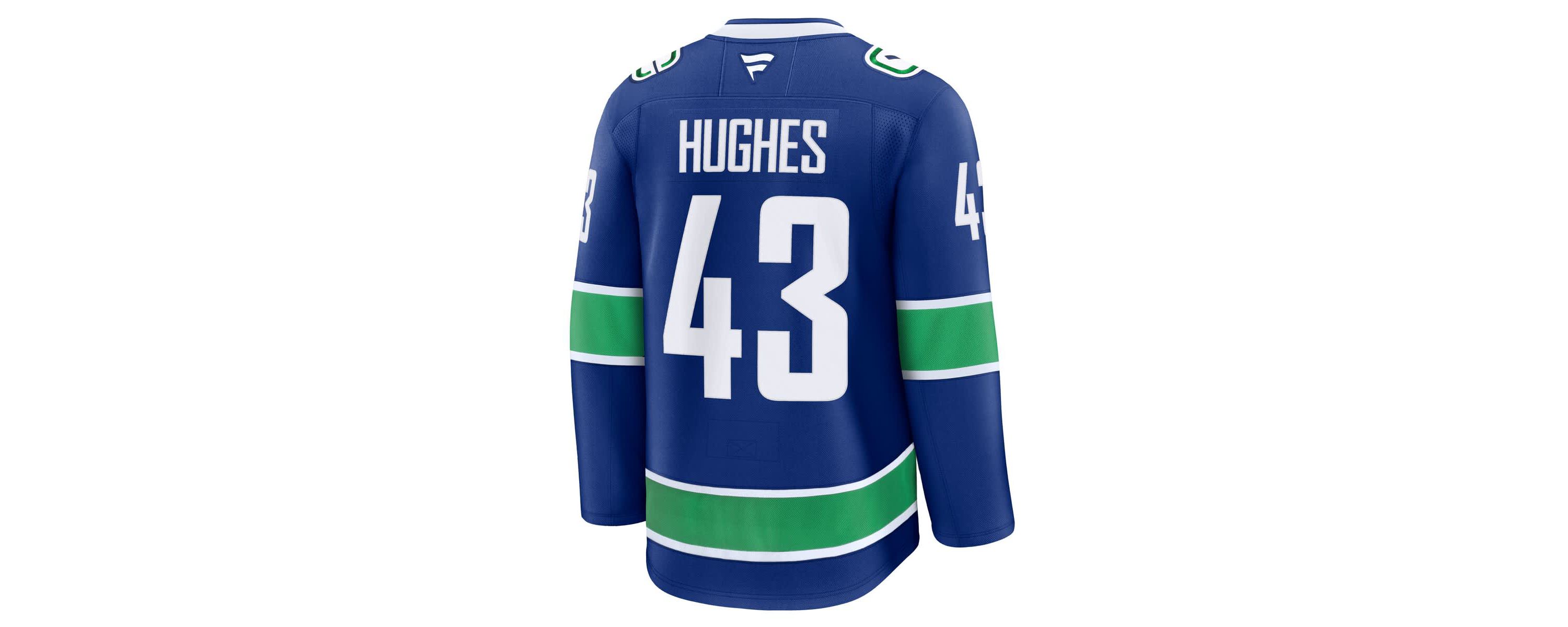NHL Fanatics Quinn Hughes Vancouver Canucks Home Premium Jersey