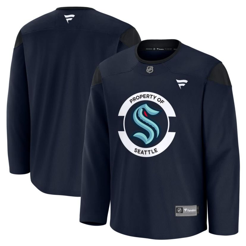NHL Fanatics Deep Sea Seattle Kraken Team Practice Jersey