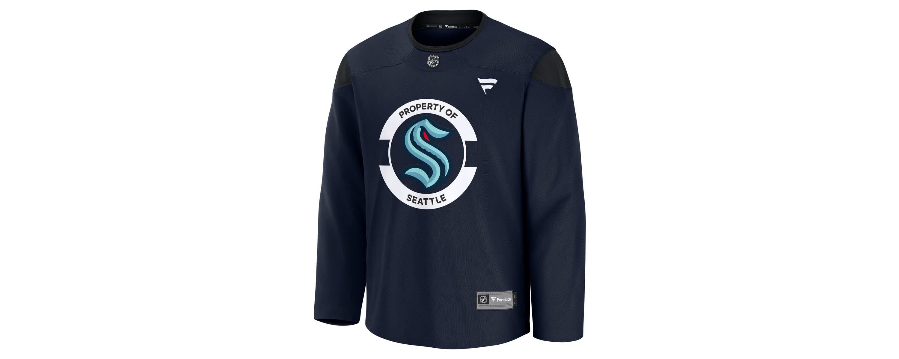 NHL Fanatics Deep Sea Seattle Kraken Team Practice Jersey
