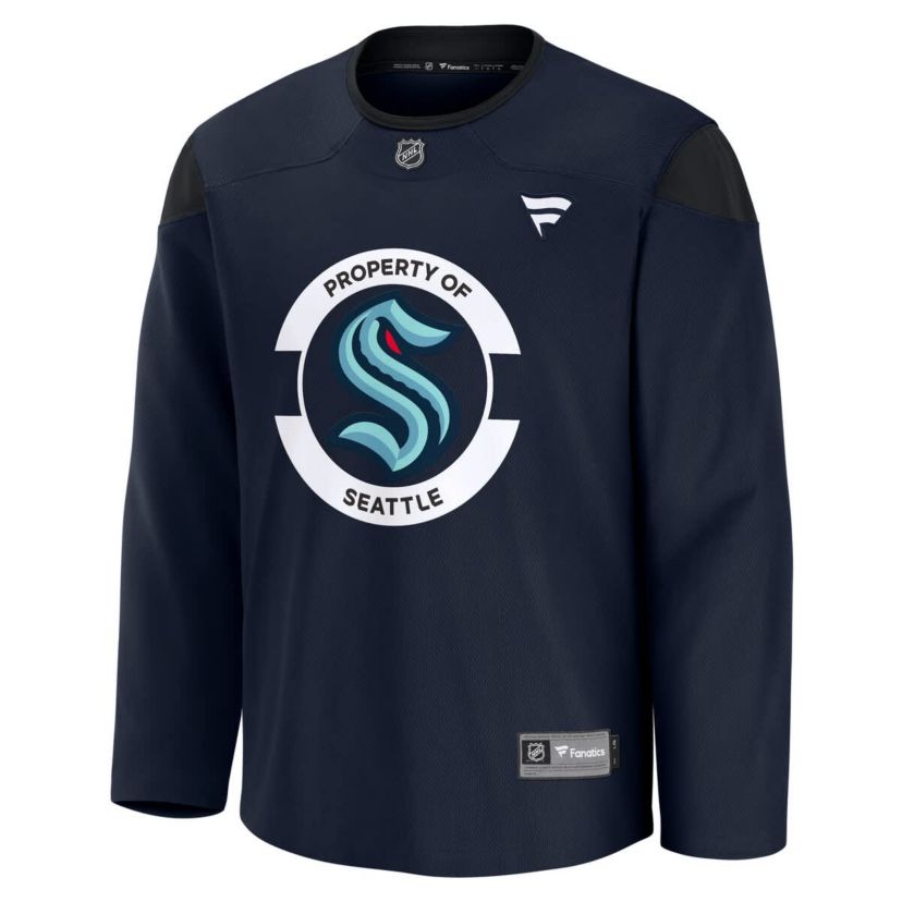NHL Fanatics Deep Sea Seattle Kraken Team Practice Jersey