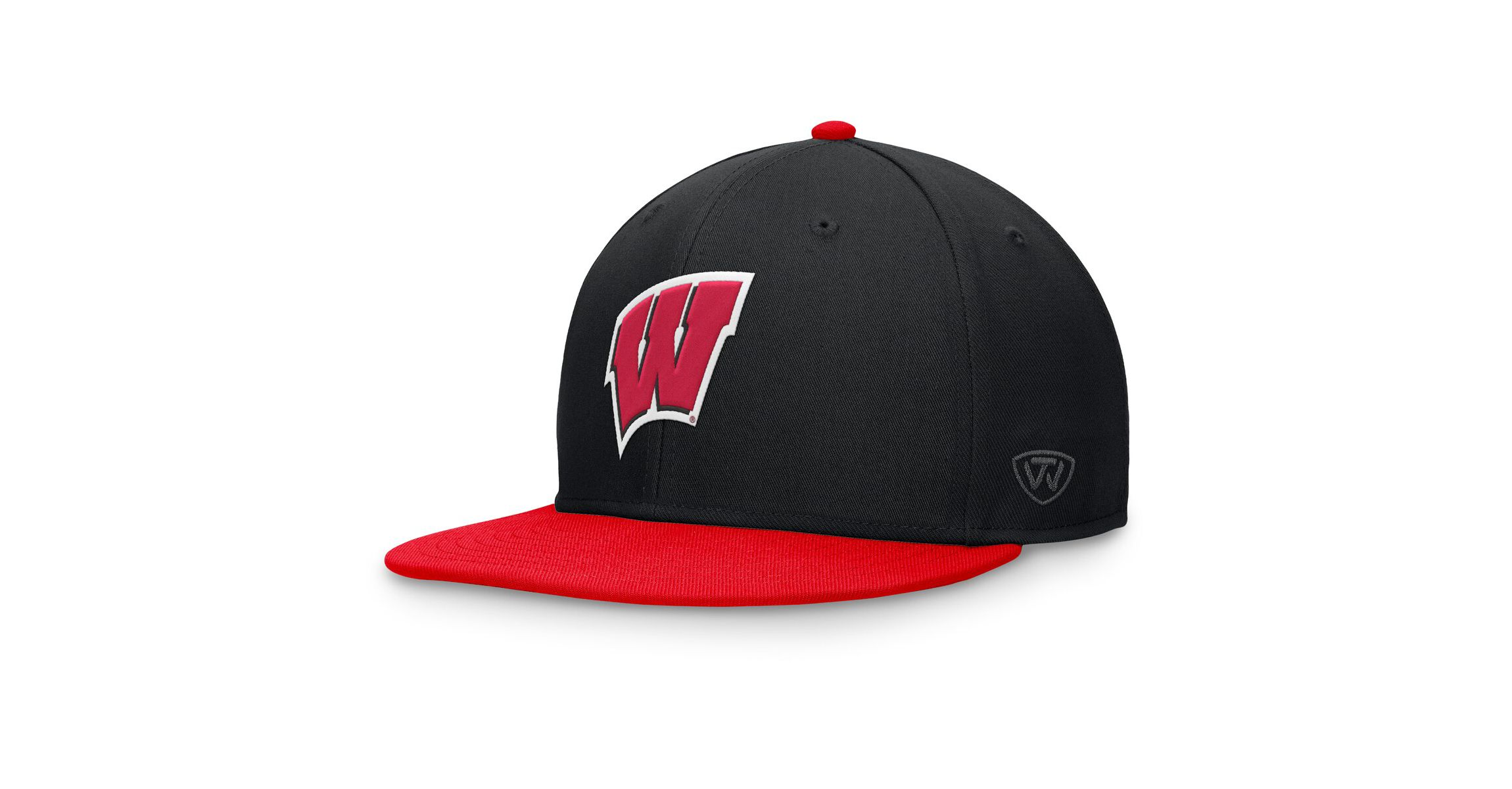 NCAA Black/Red Wisconsin Badgers Rally Two-Tone Fitted Hat