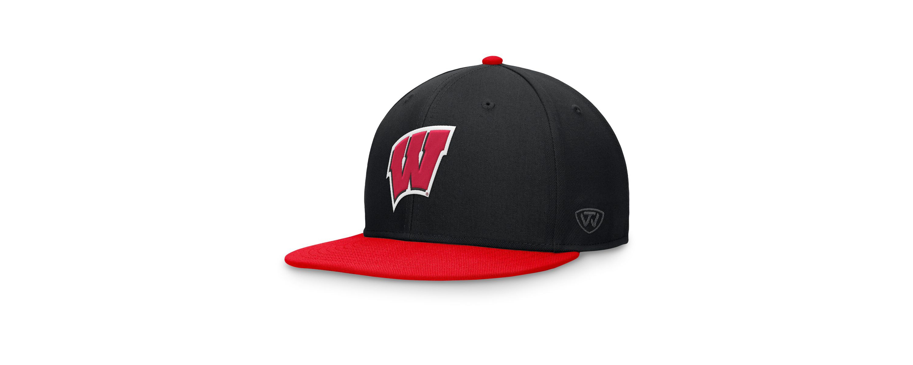 NCAA Black/Red Wisconsin Badgers Rally Two-Tone Fitted Hat
