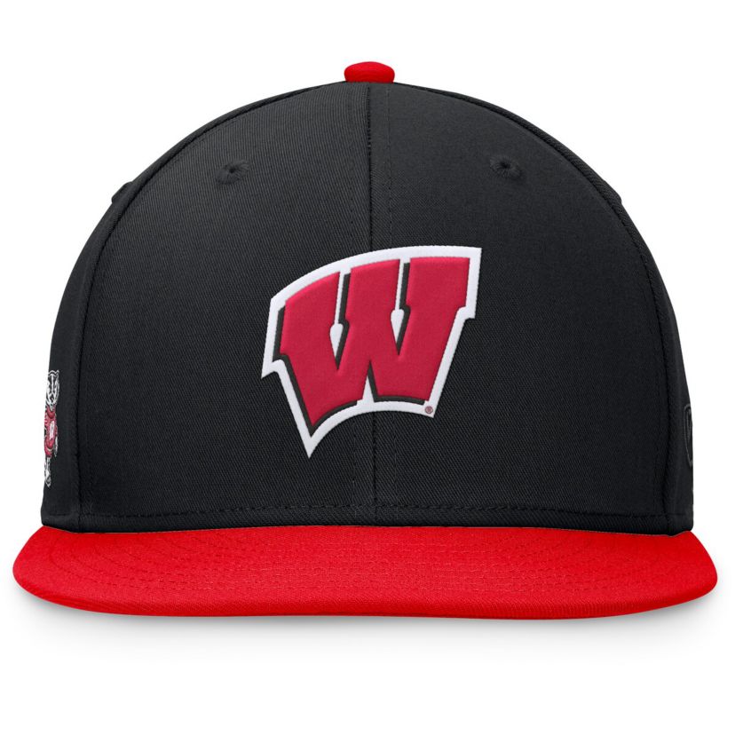 NCAA Black/Red Wisconsin Badgers Rally Two-Tone Fitted Hat