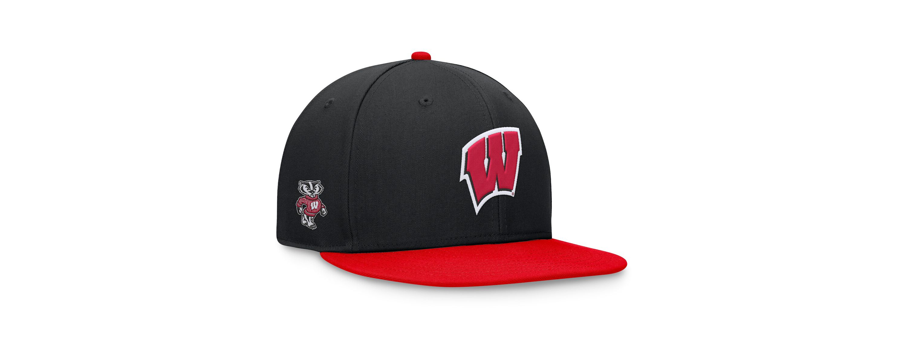 NCAA Black/Red Wisconsin Badgers Rally Two-Tone Fitted Hat