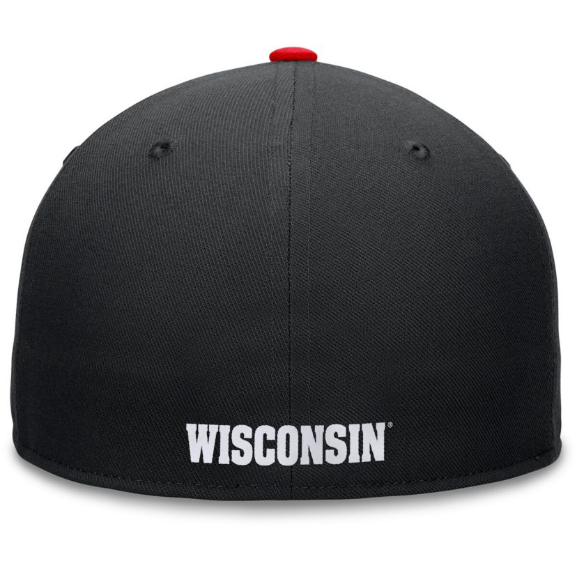 NCAA Black/Red Wisconsin Badgers Rally Two-Tone Fitted Hat