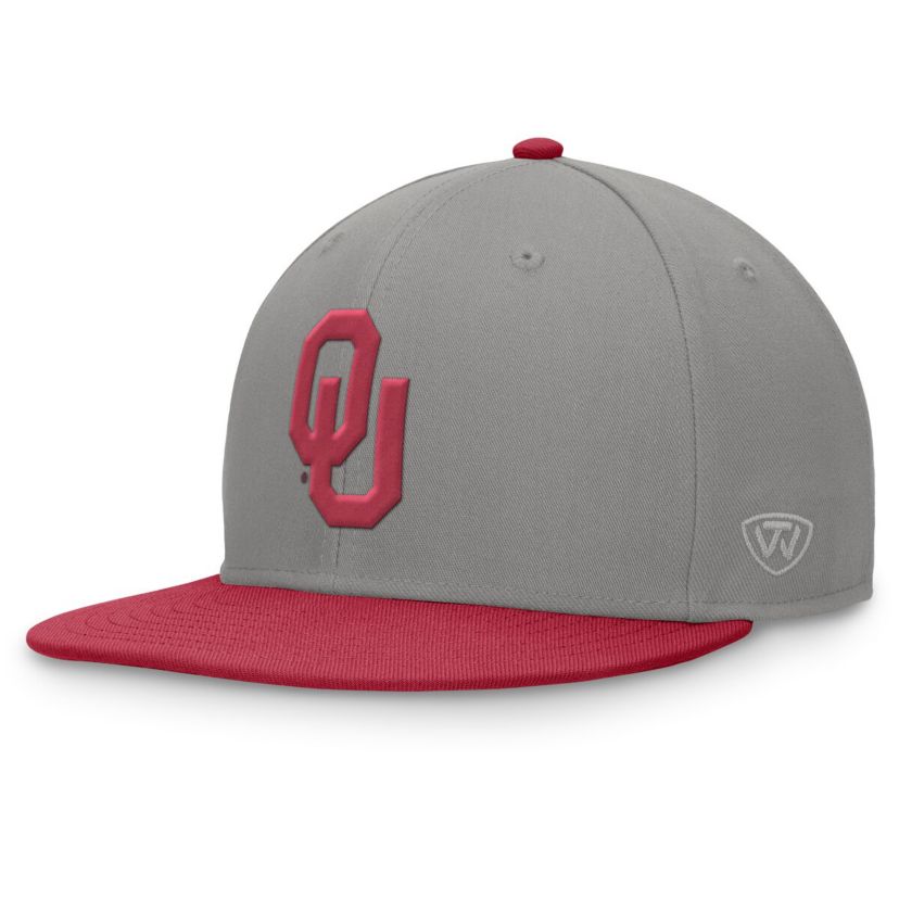 NCAA Gray/Crimson Oklahoma Sooners Rally Two-Tone Fitted Hat
