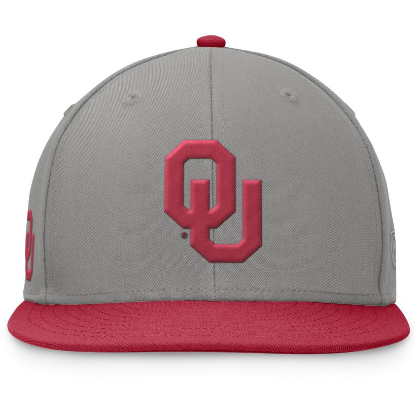 NCAA Gray/Crimson Oklahoma Sooners Rally Two-Tone Fitted Hat
