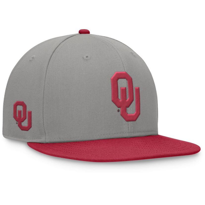 NCAA Gray/Crimson Oklahoma Sooners Rally Two-Tone Fitted Hat