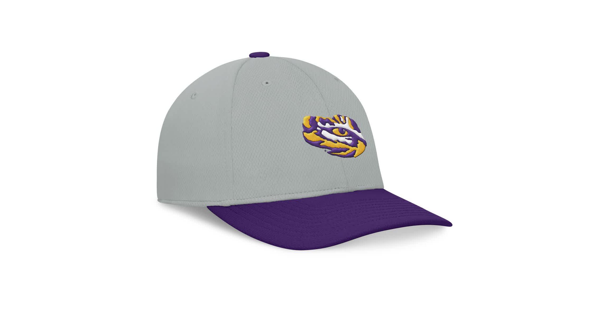 NCAA Gray/Purple LSU Tigers Mick Flex Hat