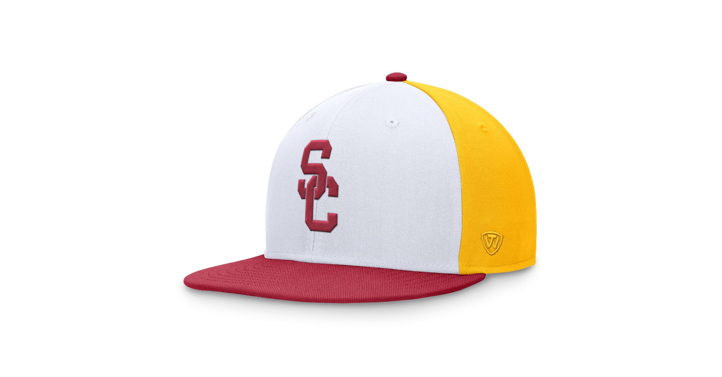 NCAA White/Cardinal USC Trojans Tri-Tone Collector Fitted Hat