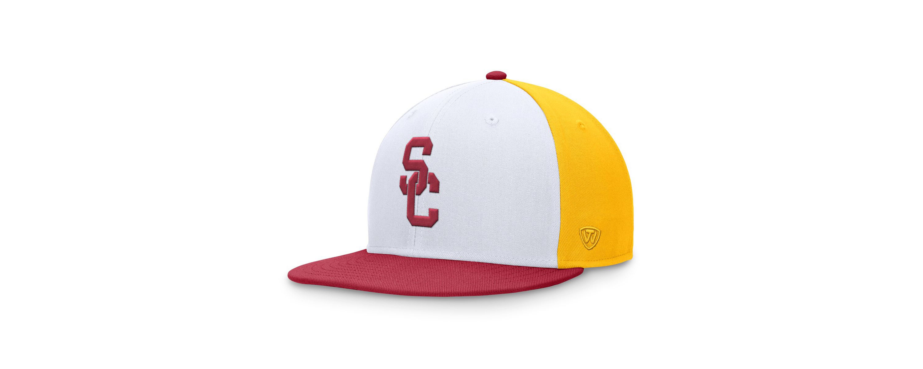 NCAA White/Cardinal USC Trojans Tri-Tone Collector Fitted Hat