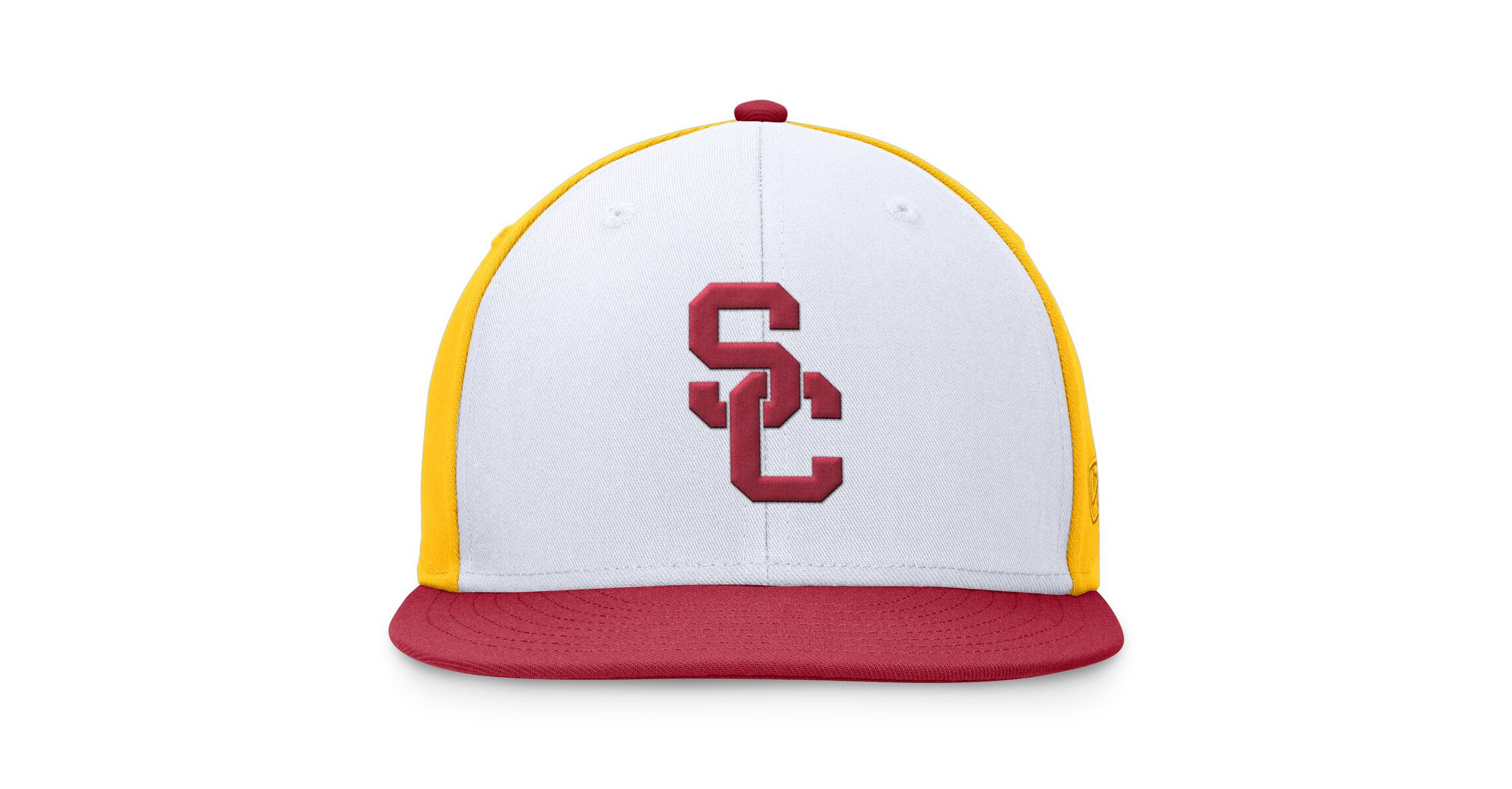 NCAA White/Cardinal USC Trojans Tri-Tone Collector Fitted Hat