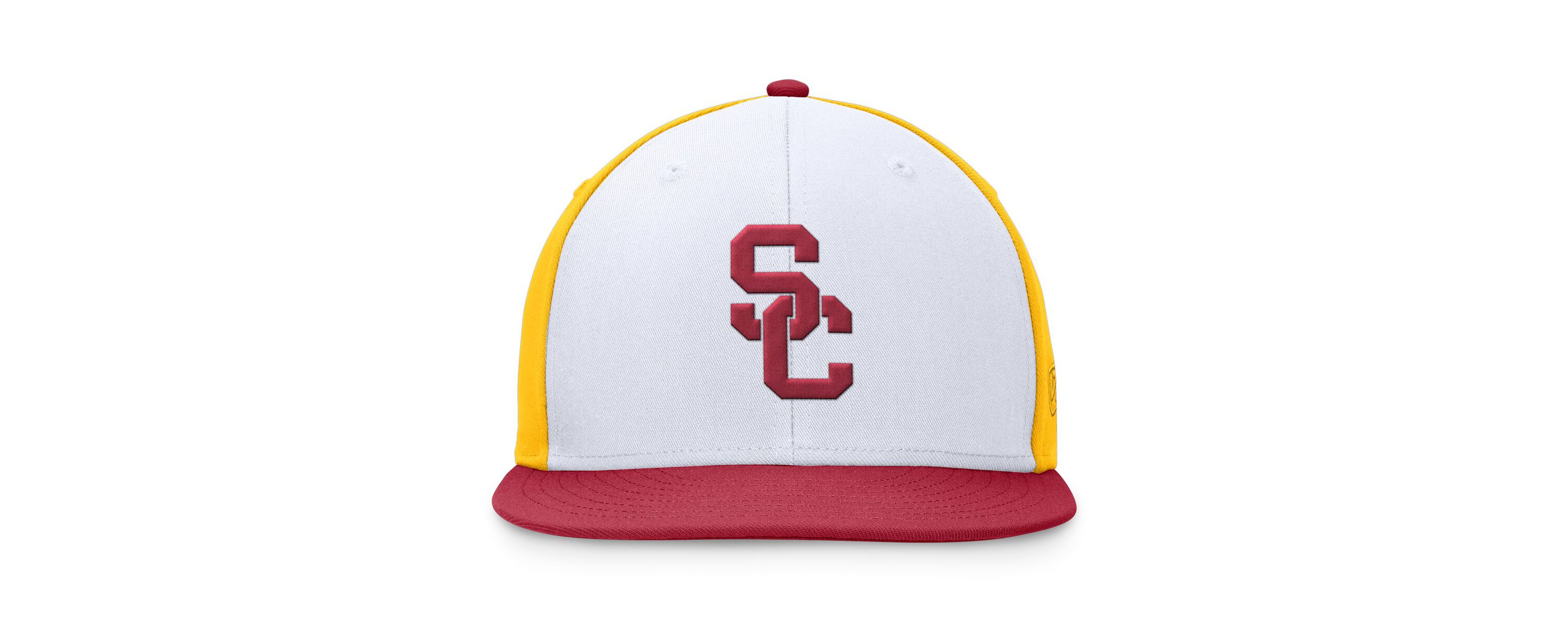 NCAA White/Cardinal USC Trojans Tri-Tone Collector Fitted Hat