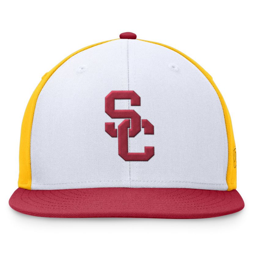 NCAA White/Cardinal USC Trojans Tri-Tone Collector Fitted Hat