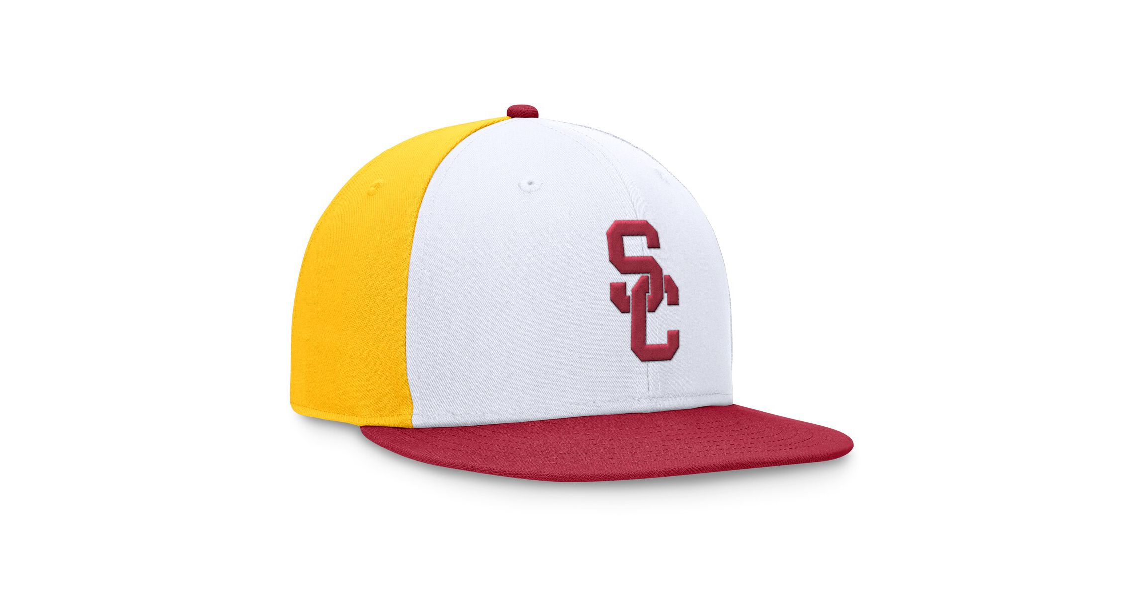 NCAA White/Cardinal USC Trojans Tri-Tone Collector Fitted Hat