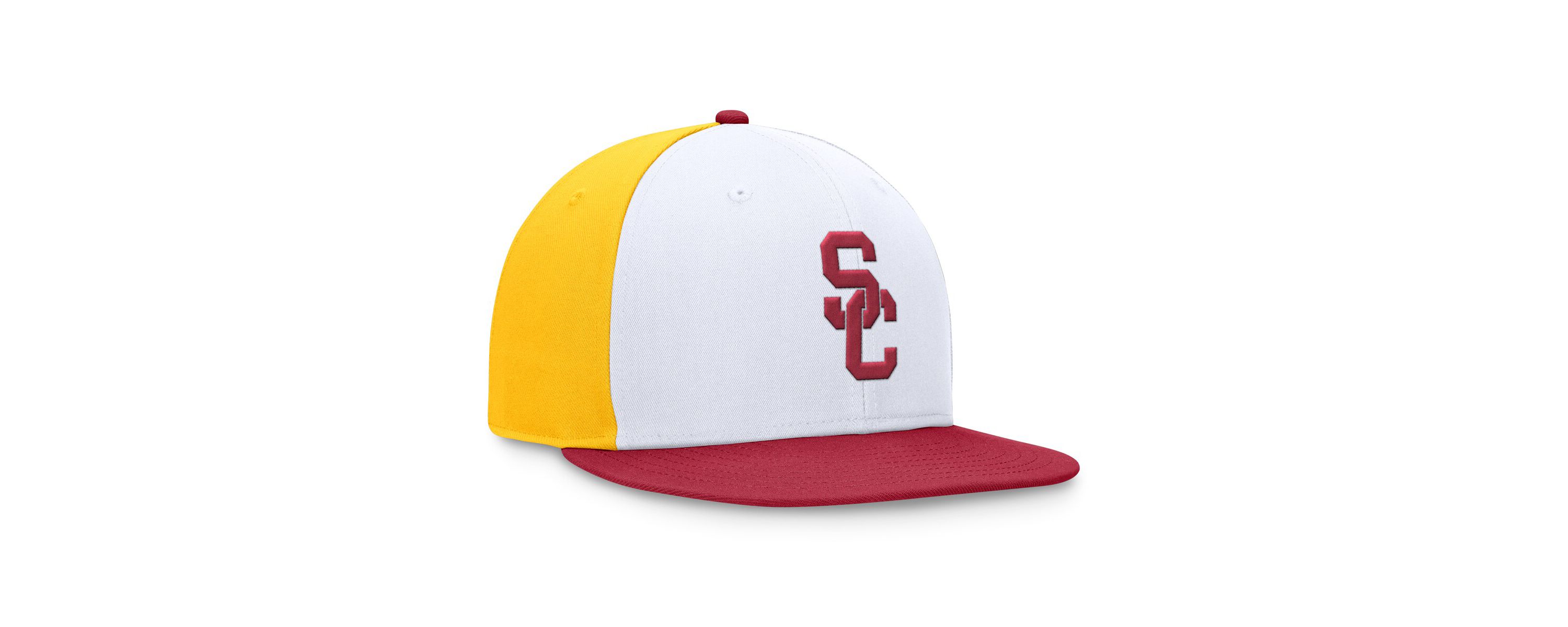 NCAA White/Cardinal USC Trojans Tri-Tone Collector Fitted Hat