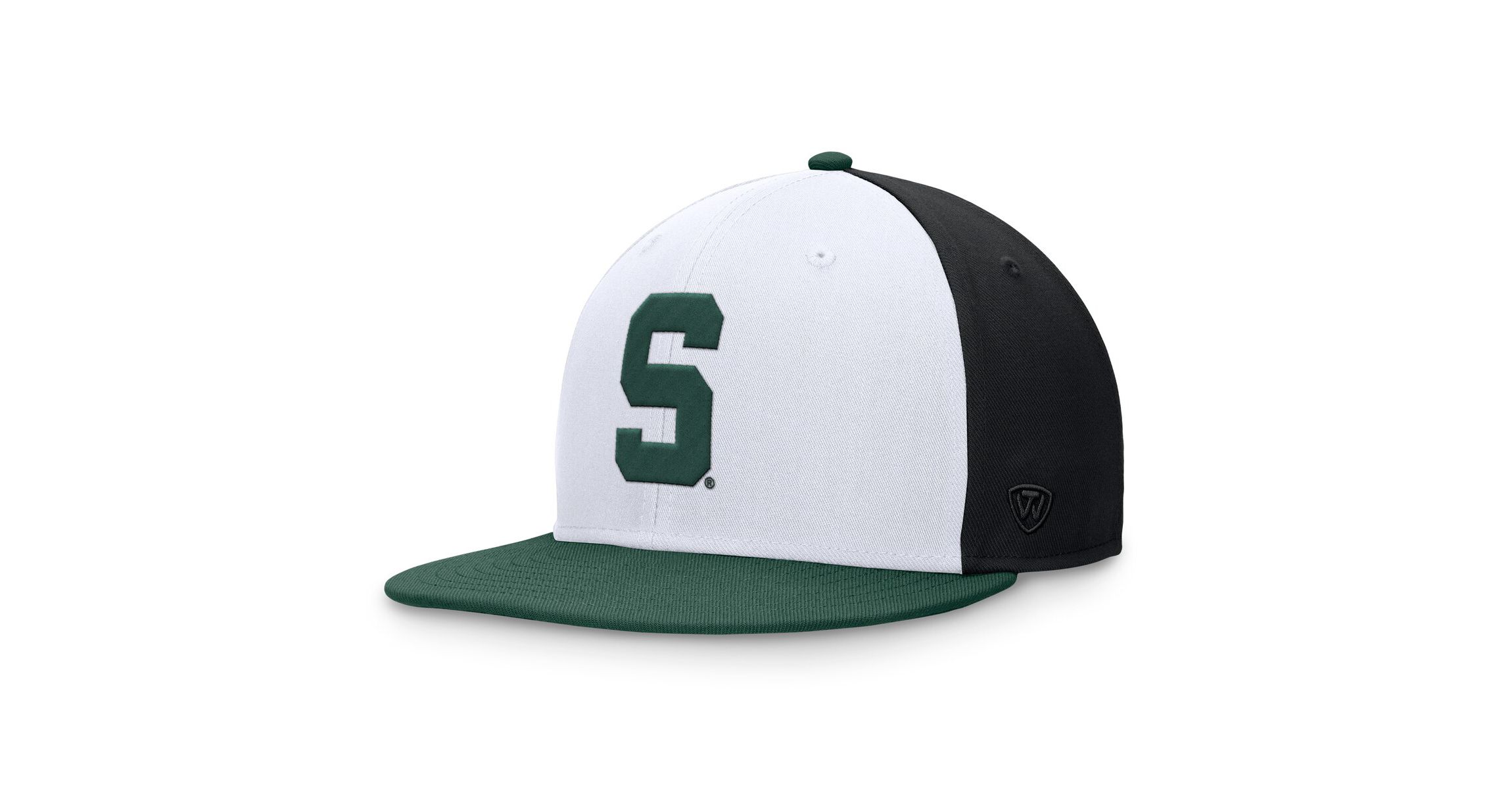 NCAA White/Green Michigan State Spartans Tri-Tone Collector Fitted Hat
