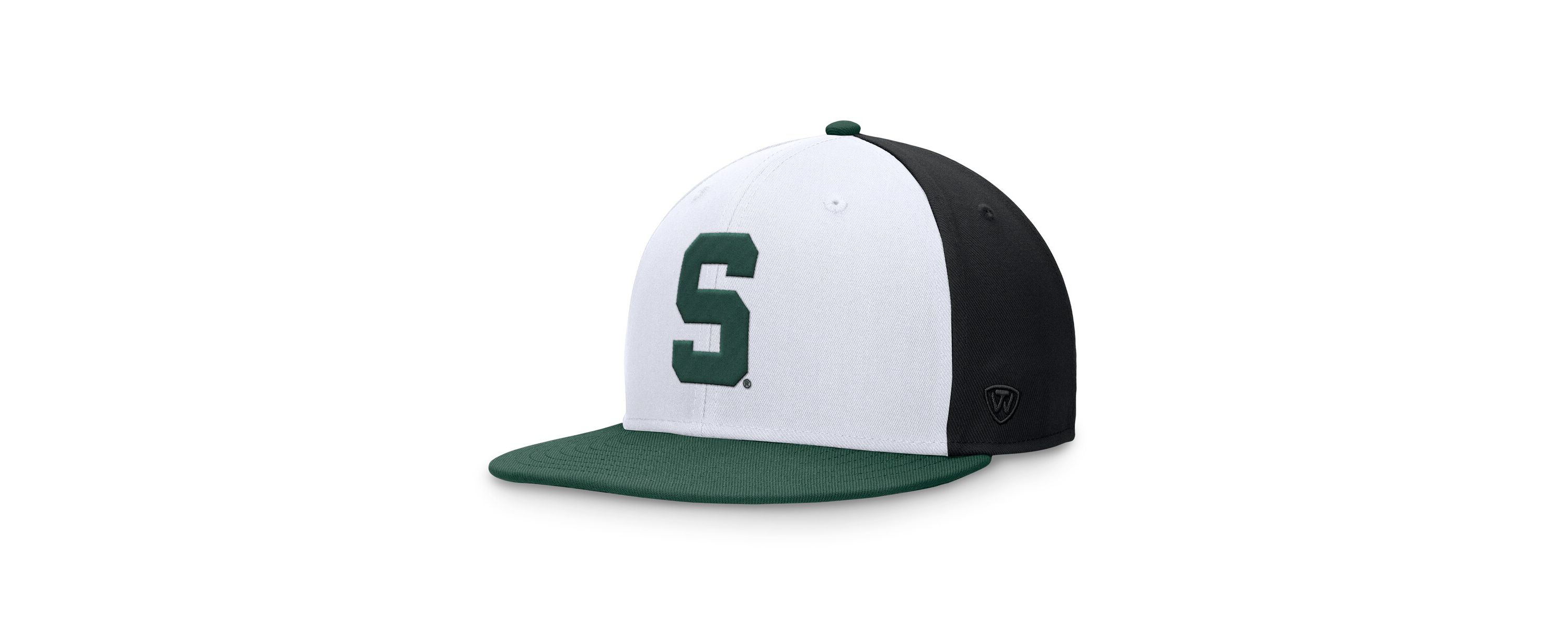 NCAA White/Green Michigan State Spartans Tri-Tone Collector Fitted Hat