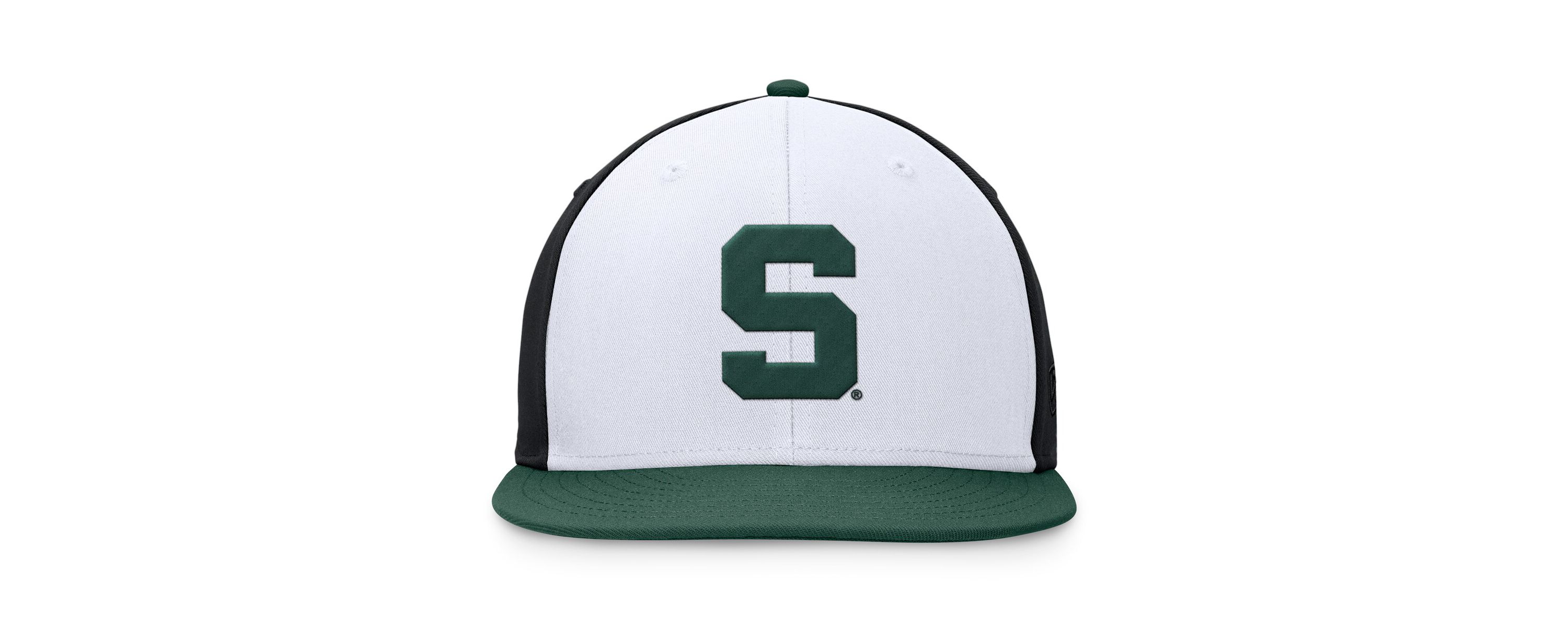 NCAA White/Green Michigan State Spartans Tri-Tone Collector Fitted Hat