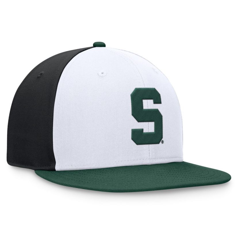 NCAA White/Green Michigan State Spartans Tri-Tone Collector Fitted Hat