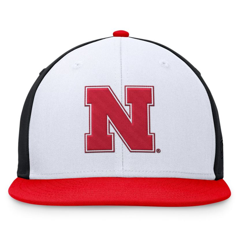 NCAA White/Scarlet Nebraska Huskers Tri-Tone Collector Fitted Hat