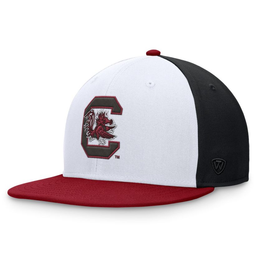 NCAA White/Garnet South Carolina Gamecocks Tri-Tone Collector Fitted Hat