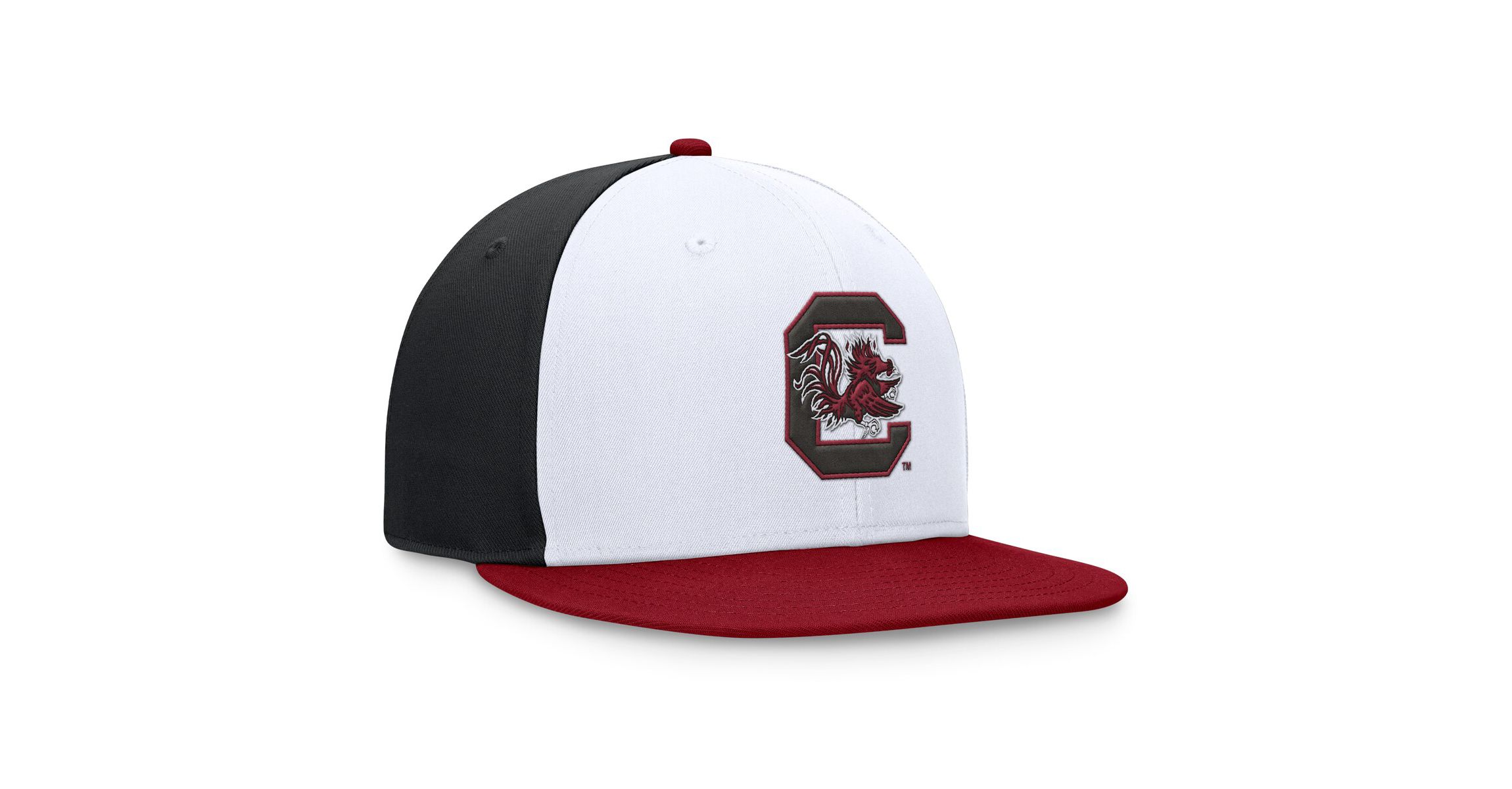 NCAA White/Garnet South Carolina Gamecocks Tri-Tone Collector Fitted Hat
