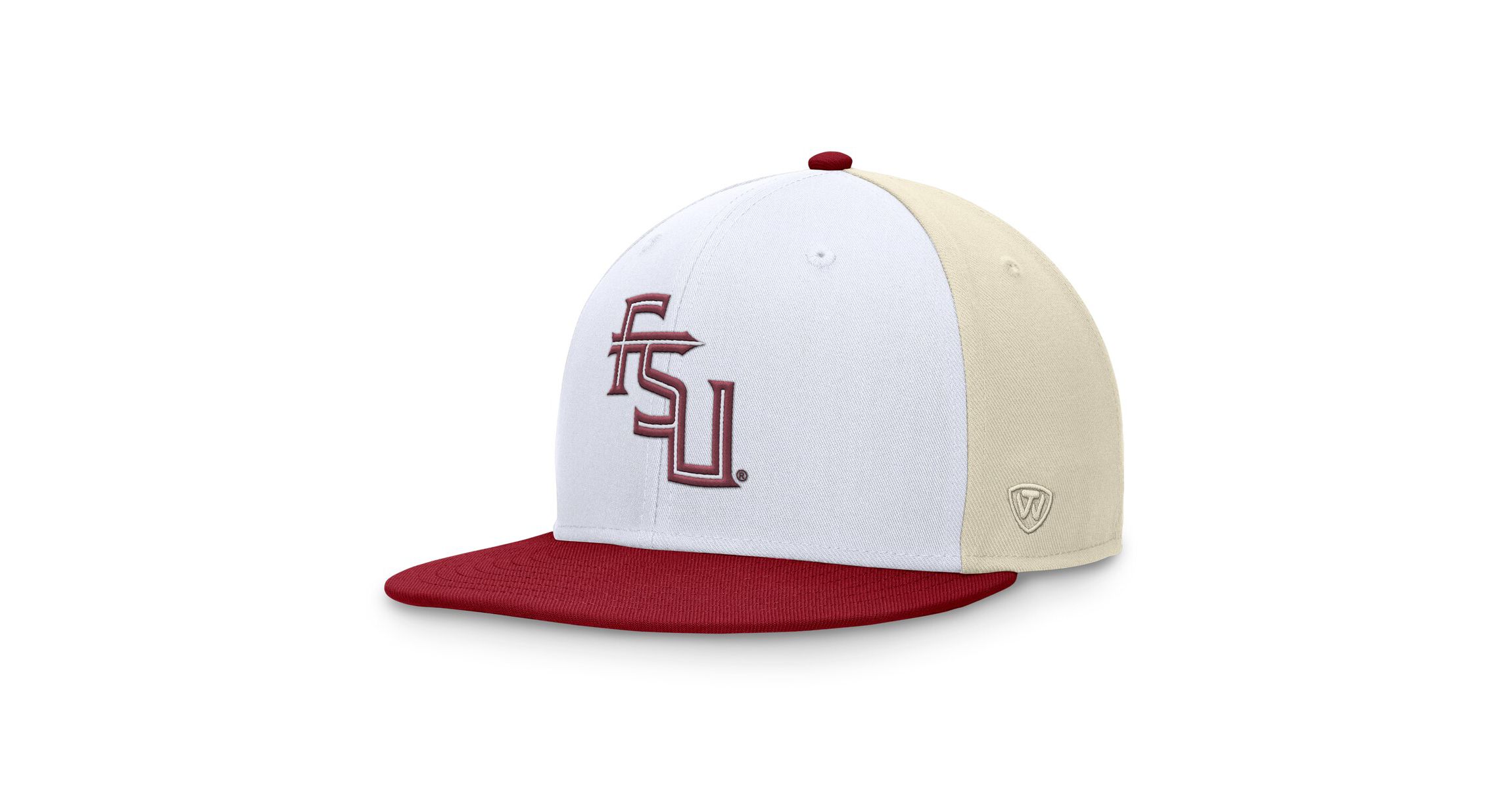 NCAA White/Garnet Florida State Seminoles Tri-Tone Collector Fitted Hat