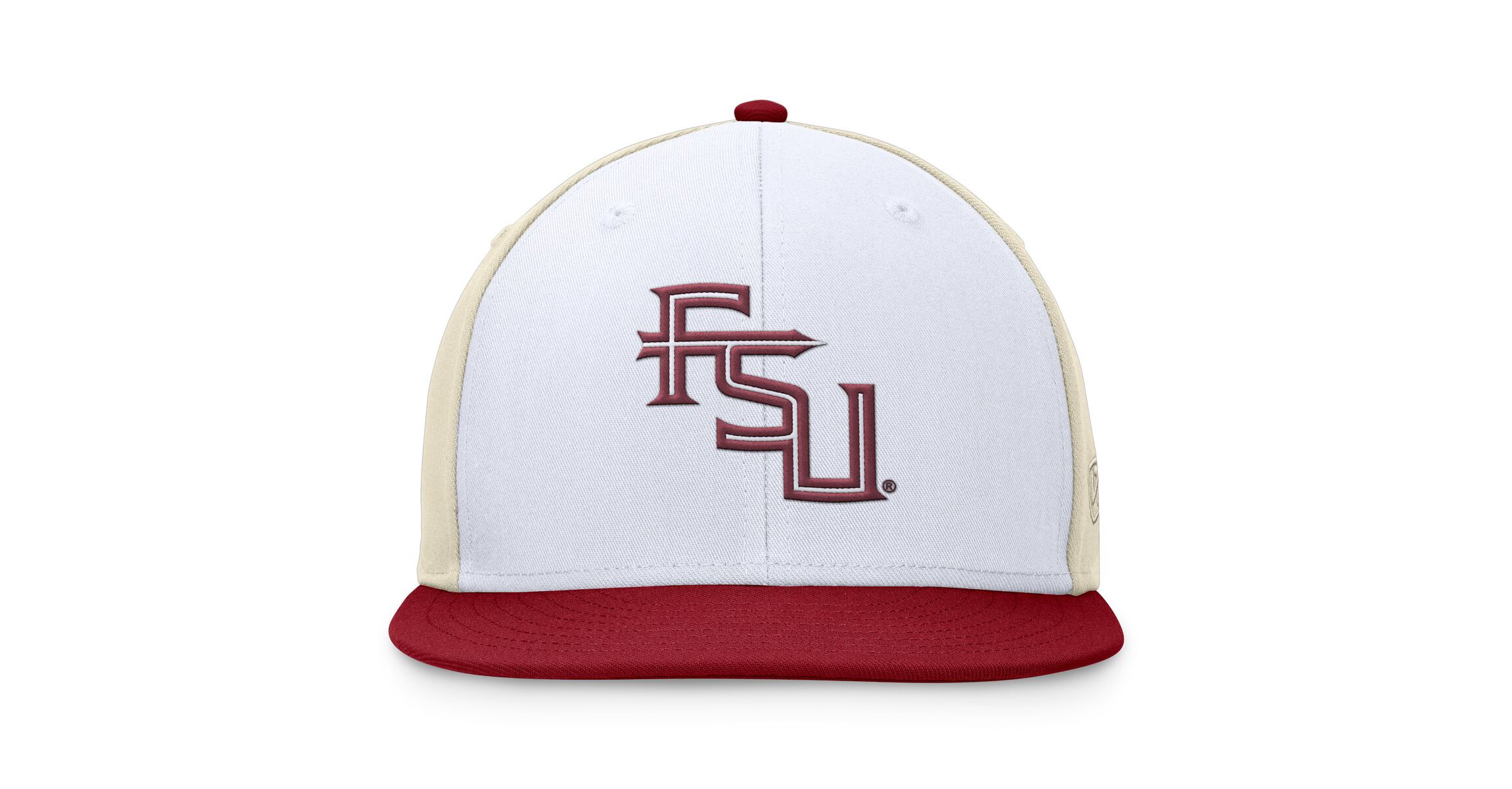 NCAA White/Garnet Florida State Seminoles Tri-Tone Collector Fitted Hat