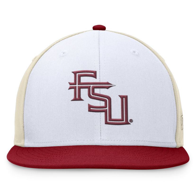 NCAA White/Garnet Florida State Seminoles Tri-Tone Collector Fitted Hat