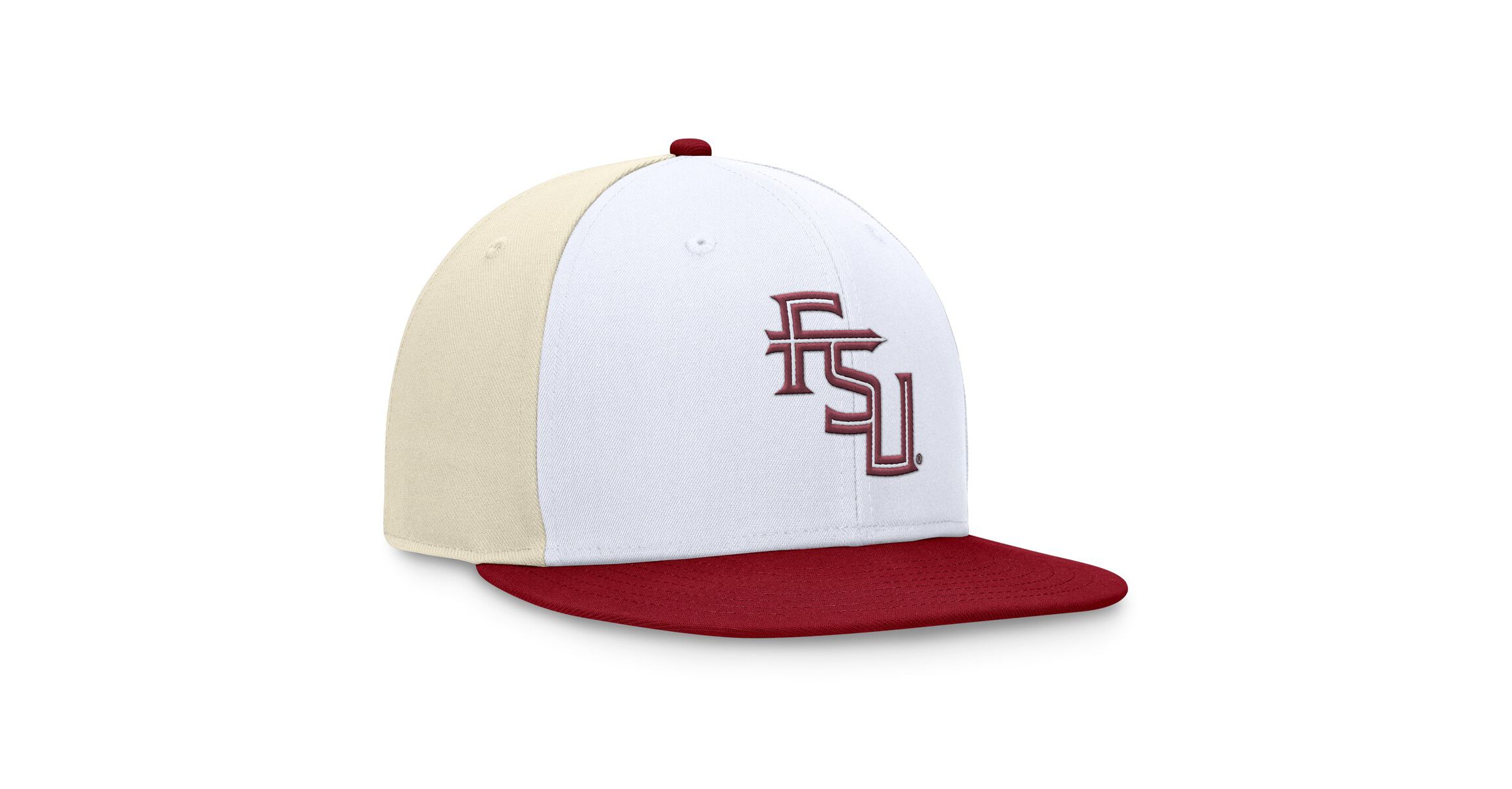 NCAA White/Garnet Florida State Seminoles Tri-Tone Collector Fitted Hat