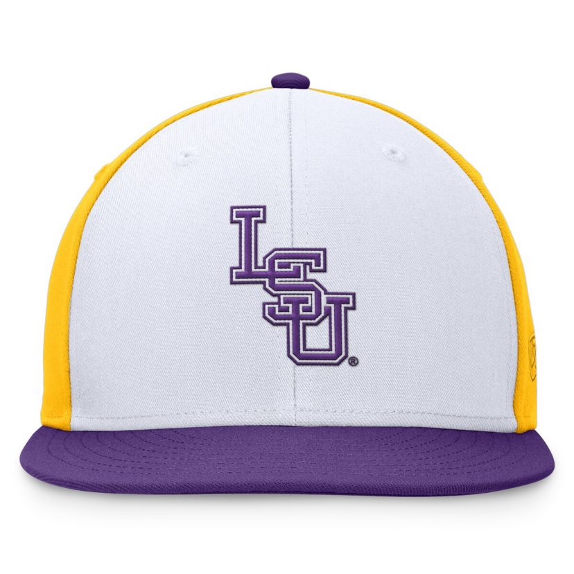 NCAA White/Purple LSU Tigers Tri-Tone Collector Fitted Hat