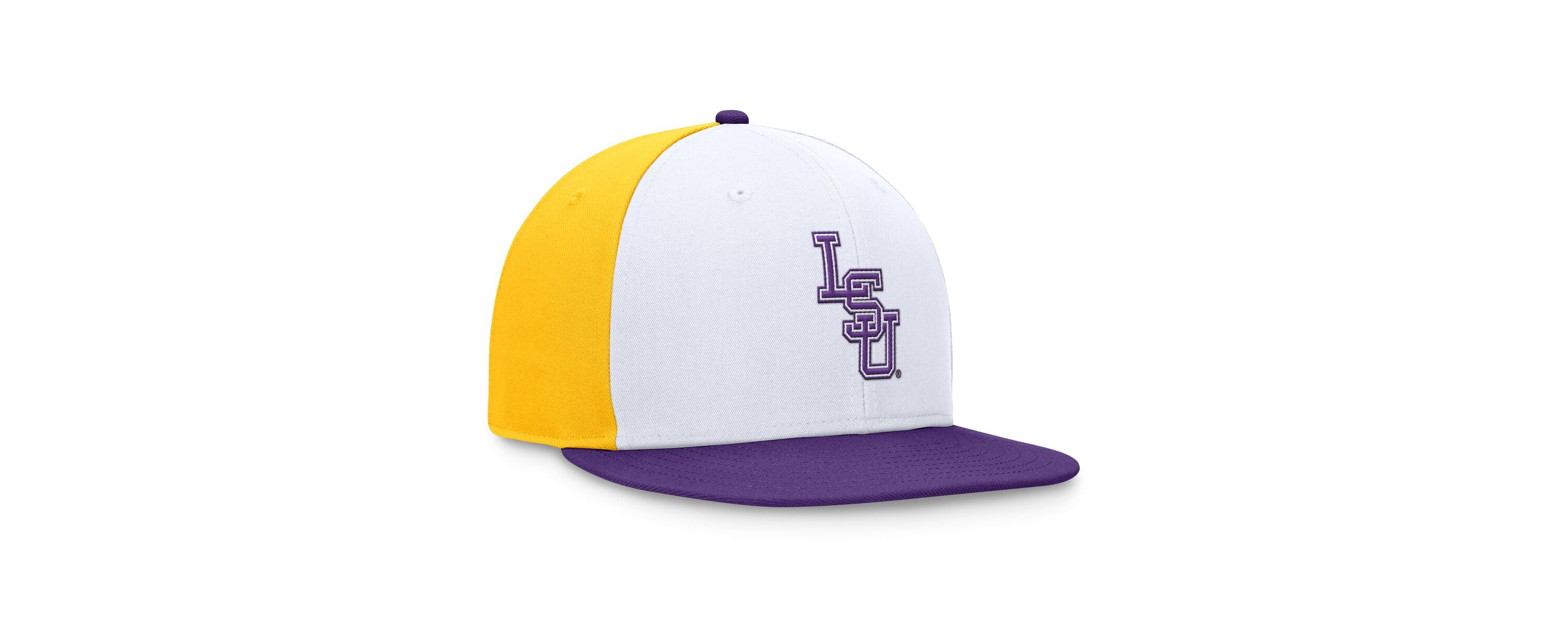 NCAA White/Purple LSU Tigers Tri-Tone Collector Fitted Hat