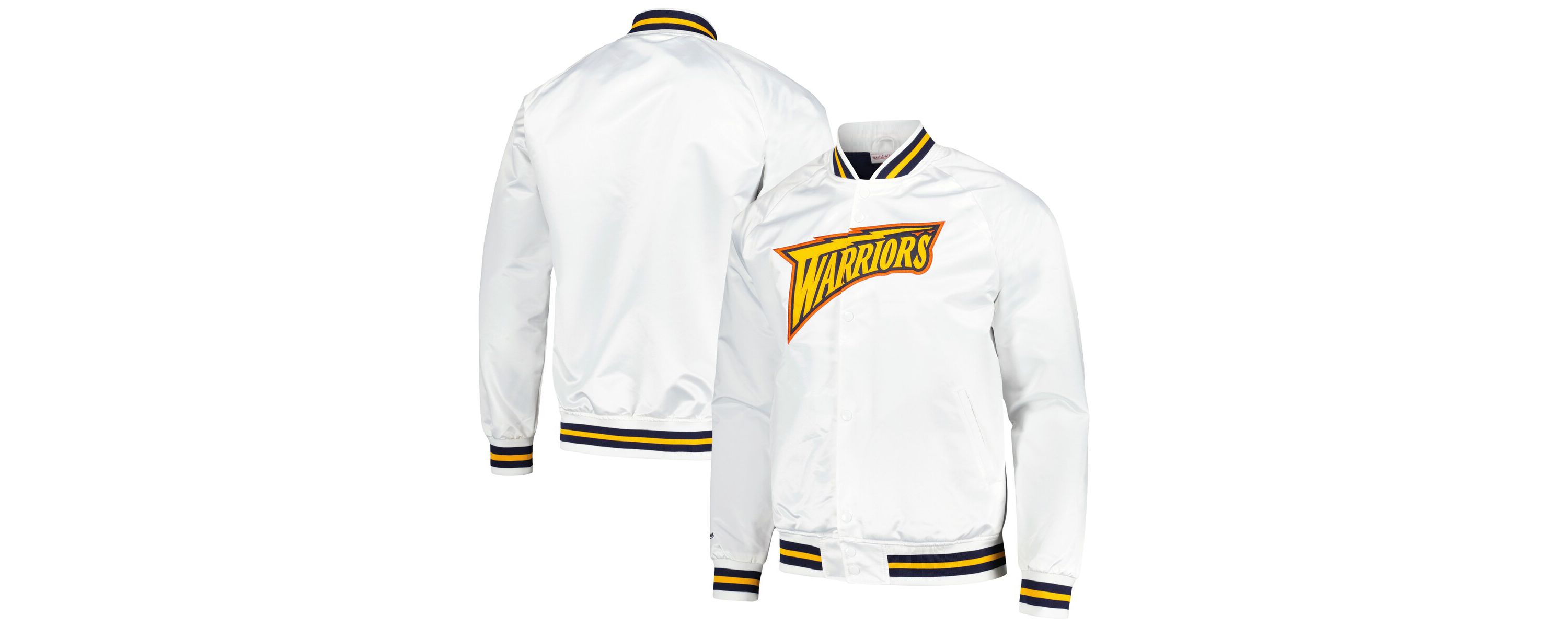 NBA Golden State Warriors Hardwood Classics Throwback Wordmark Raglan Full-Snap Jacket