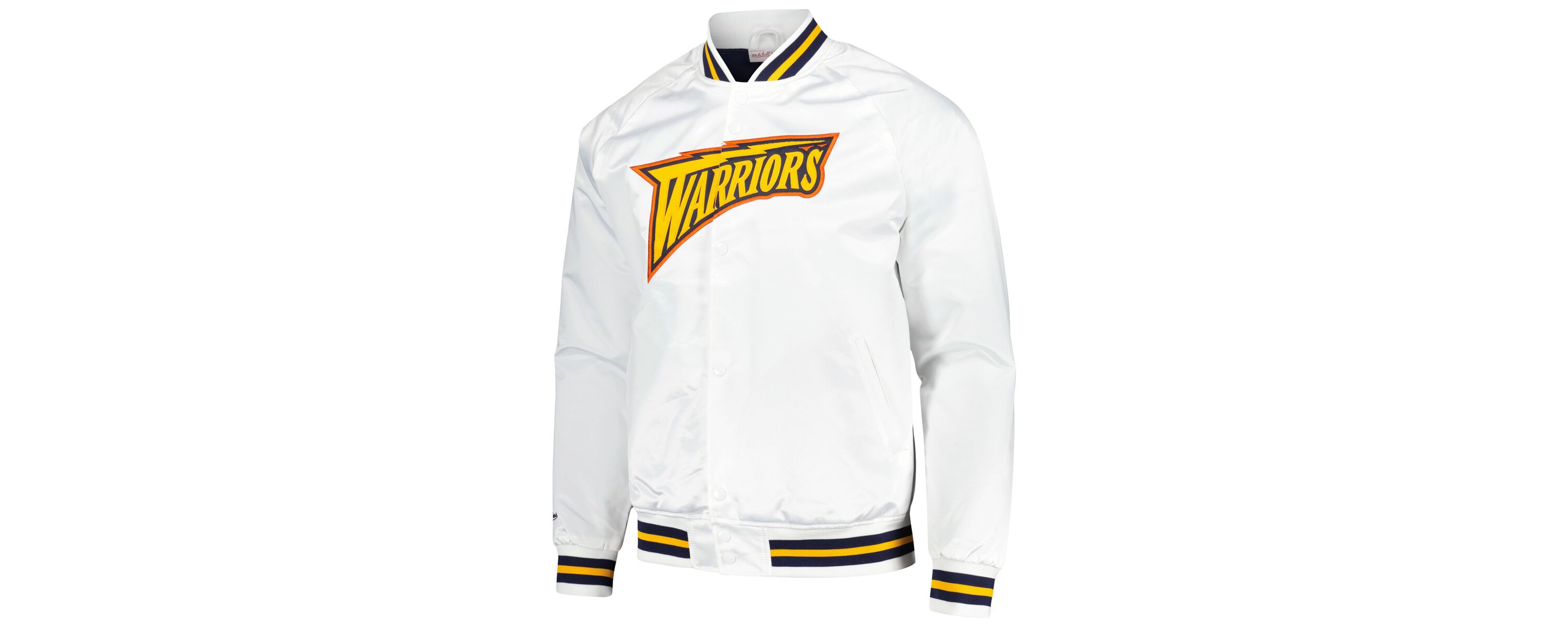 NBA Golden State Warriors Hardwood Classics Throwback Wordmark Raglan Full-Snap Jacket