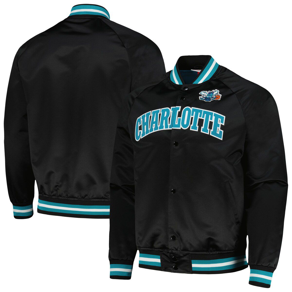 NBA Charlotte Hornets Hardwood Classics Throwback Wordmark Raglan Full-Snap Jacket