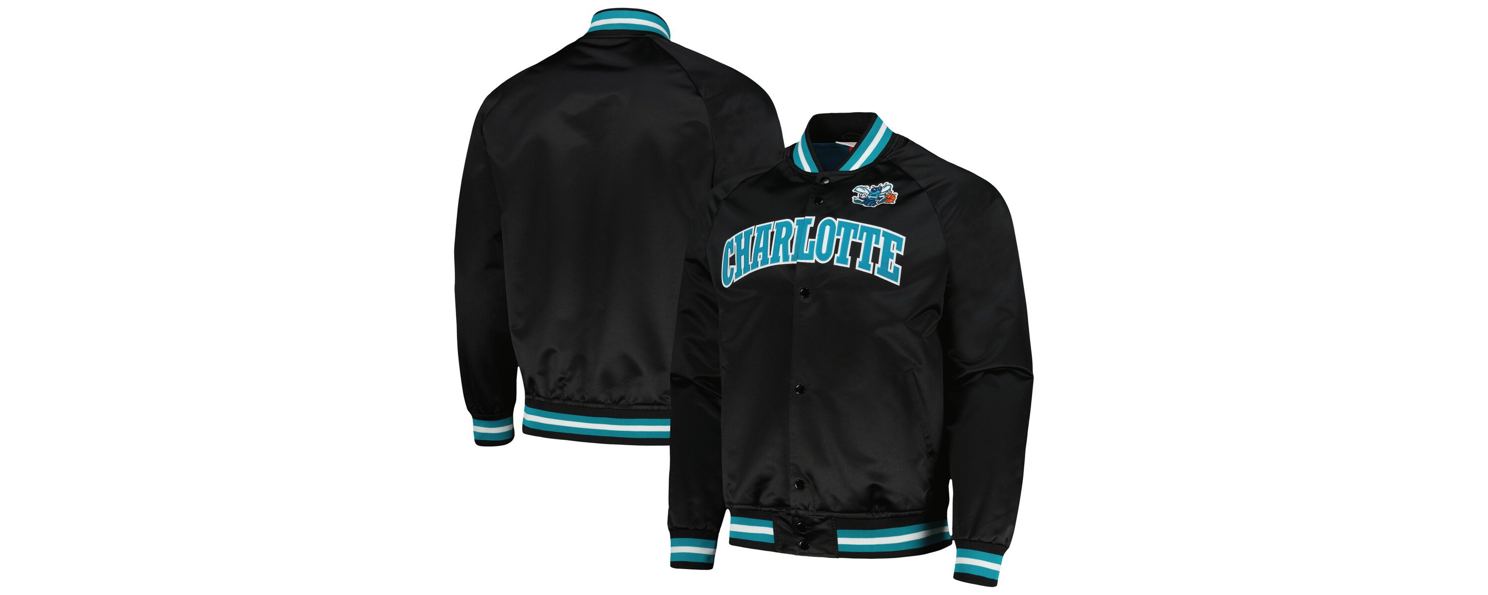 NBA Charlotte Hornets Hardwood Classics Throwback Wordmark Raglan Full-Snap Jacket
