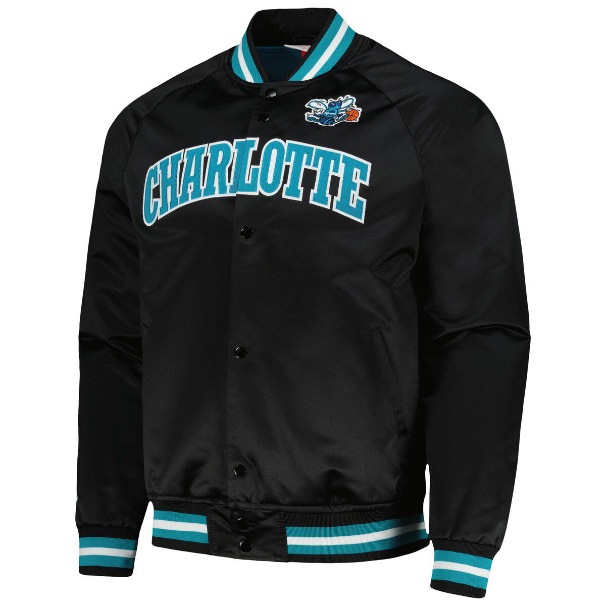 NBA Charlotte Hornets Hardwood Classics Throwback Wordmark Raglan Full-Snap Jacket
