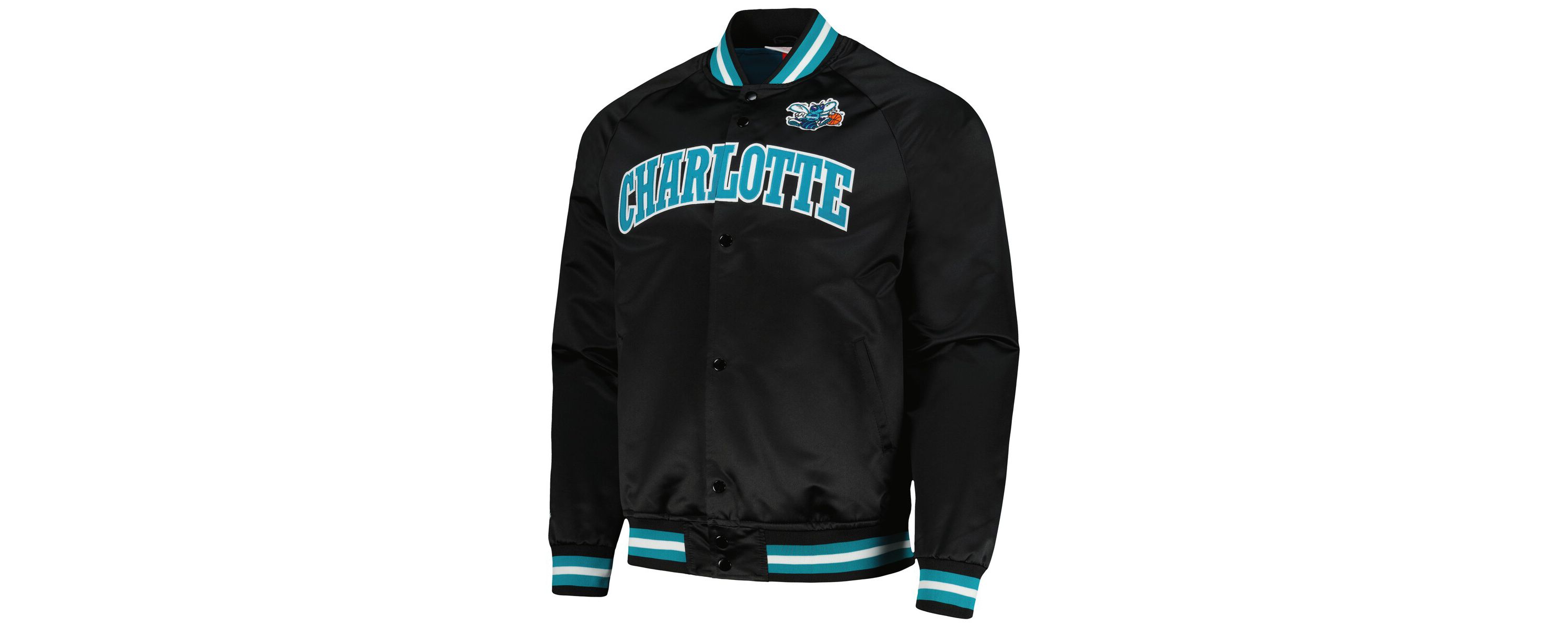 NBA Charlotte Hornets Hardwood Classics Throwback Wordmark Raglan Full-Snap Jacket