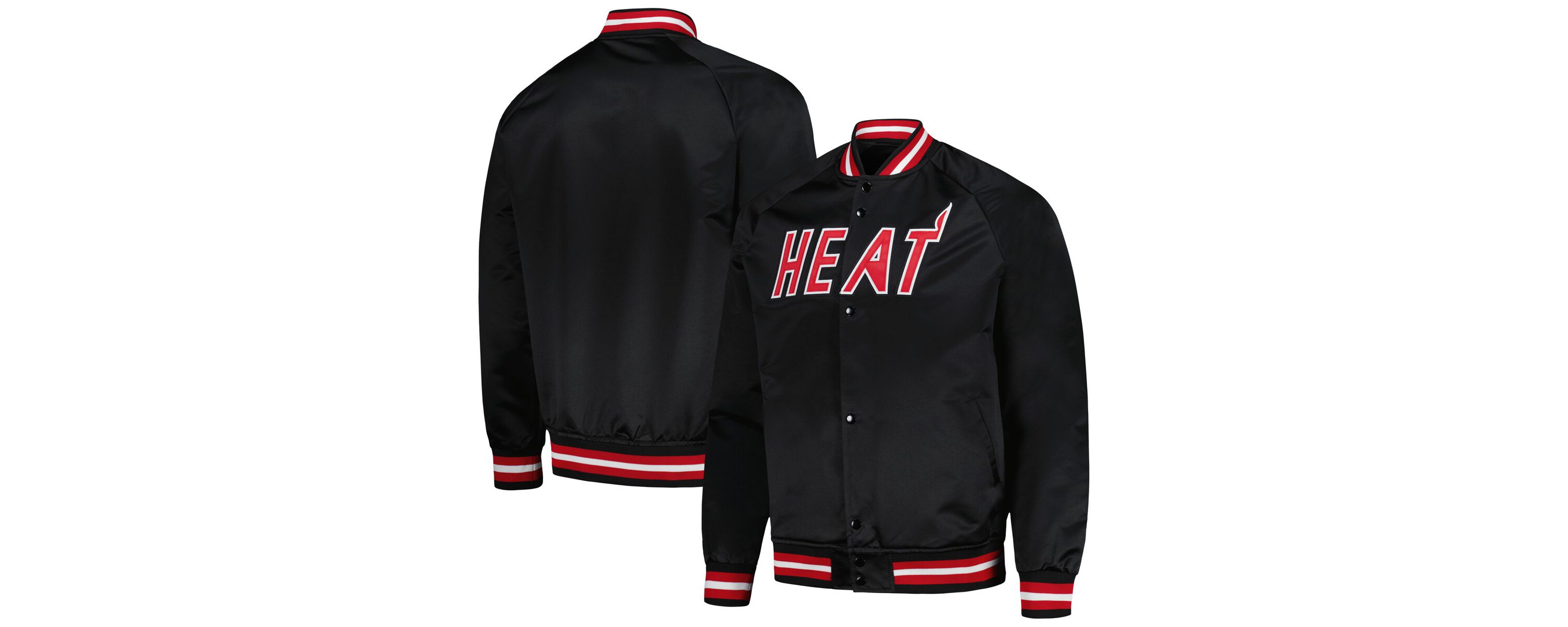 NBA Miami Heat Hardwood Classics Throwback Wordmark Raglan Full-Snap Jacket
