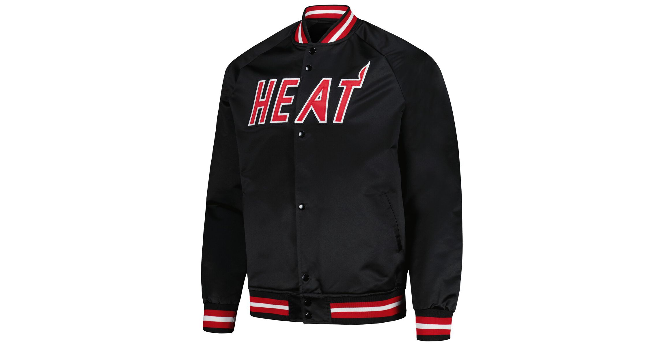 NBA Miami Heat Hardwood Classics Throwback Wordmark Raglan Full-Snap Jacket
