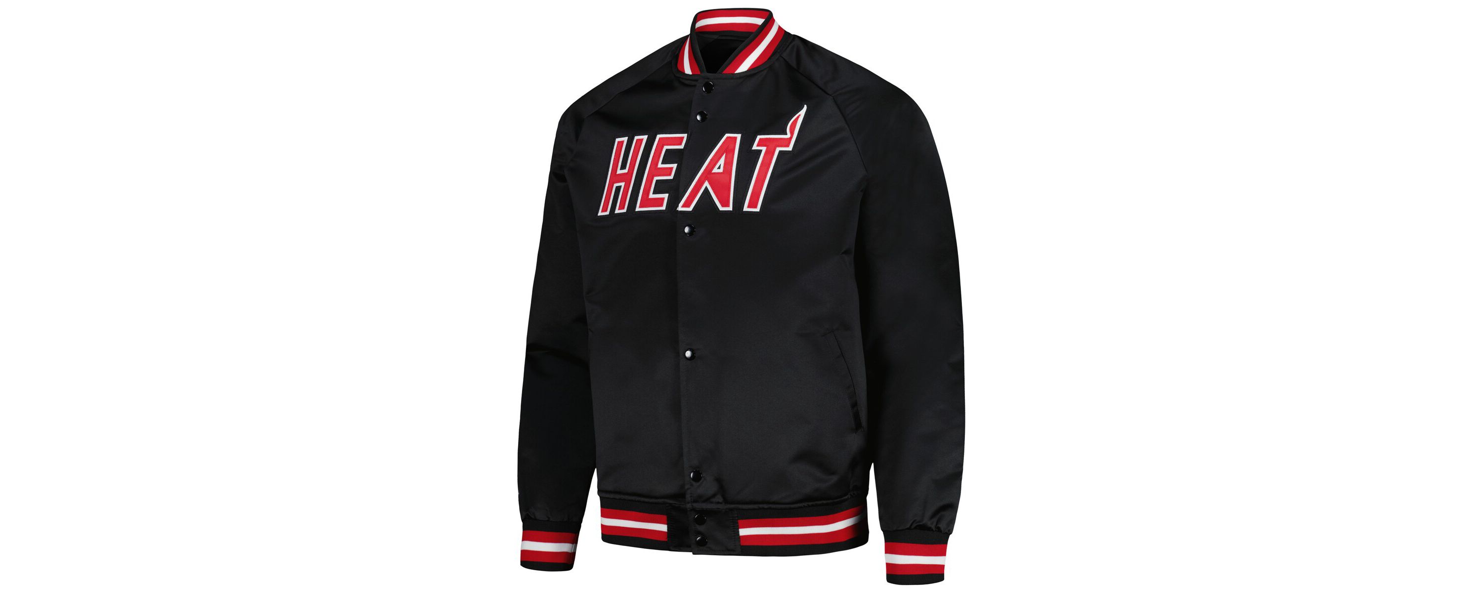 NBA Miami Heat Hardwood Classics Throwback Wordmark Raglan Full-Snap Jacket
