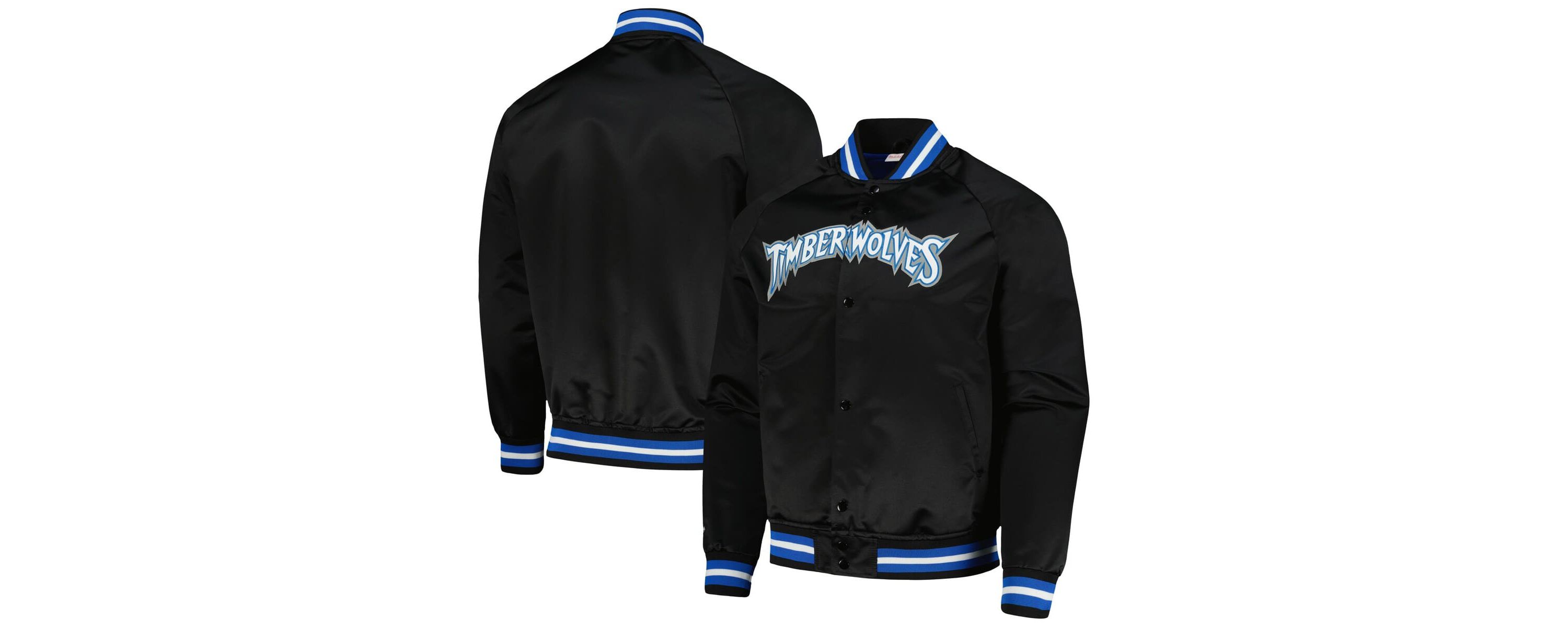 NBA Minnesota Timberwolves Hardwood Classics Throwback Wordmark Raglan Full-Snap Jacket