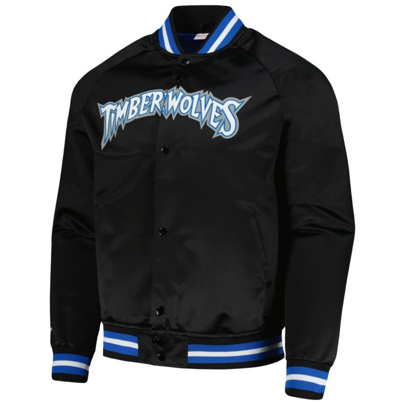 NBA Minnesota Timberwolves Hardwood Classics Throwback Wordmark Raglan Full-Snap Jacket