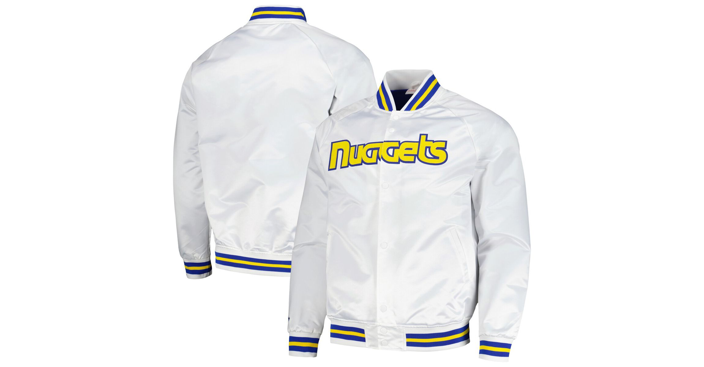 NBA Denver Nuggets Hardwood Classics Throwback Wordmark Raglan Full-Snap Jacket